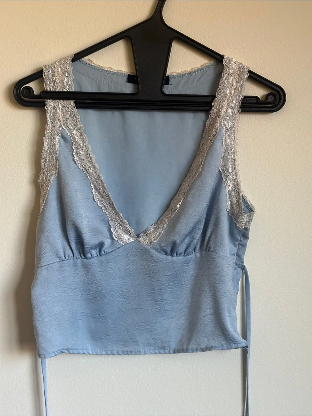 Light Blue Lace-Trim Women's Camisole Robe - Picture 2 of 3